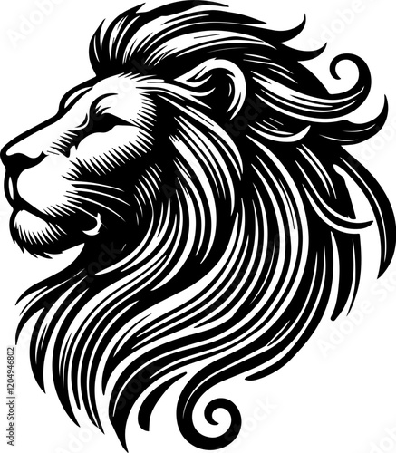 Wallpaper Mural Stylized Lion Head Illustrations in Black Vector Design Torontodigital.ca