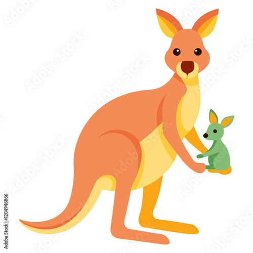 A mother kangaroo with a joey in her pouch