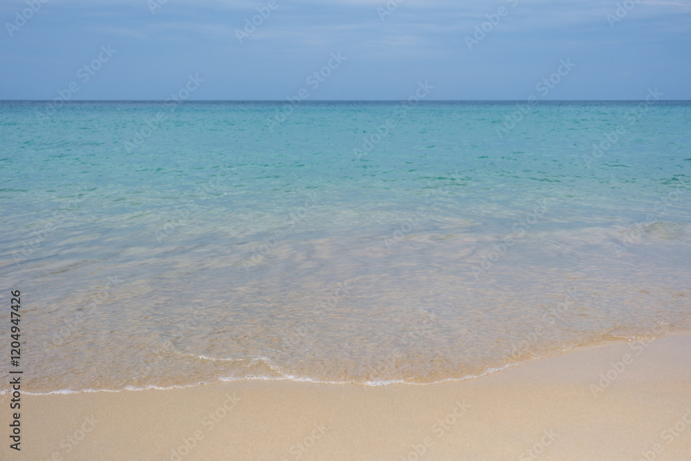 Landscape image of tropical white beach with blue sea and sky background Landscape image of tropical white beach with blue sea and sky background