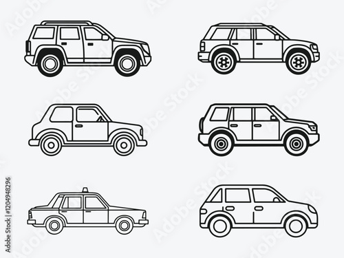 Vector of modern car illustration set in flat style
