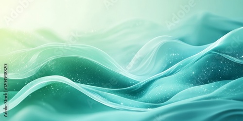 Pastel turquoise lime gradient background, shimmering waves texture, webpage background, retro aesthetics, Generative AI