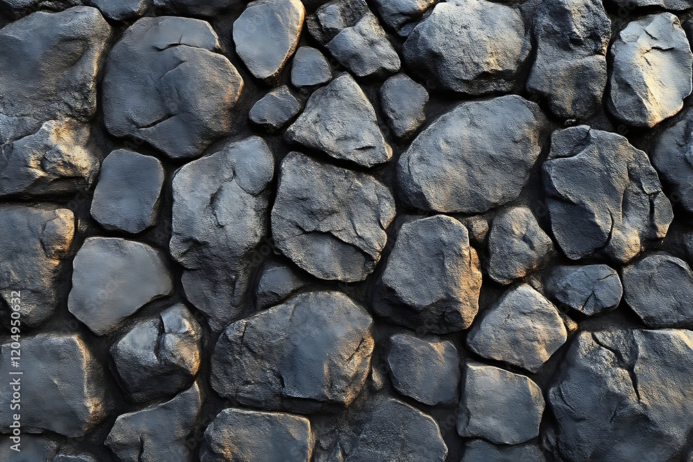 Fototapeta premium Dark gray stone wall texture.