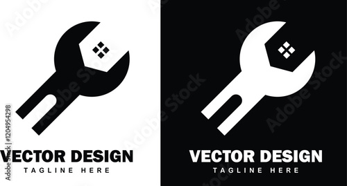 Machine elements Icon, Design, Vector Illustration, Silhouette