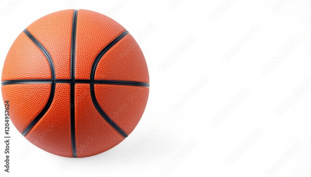 Fototapeta premium Classic Orange Basketball on White Background