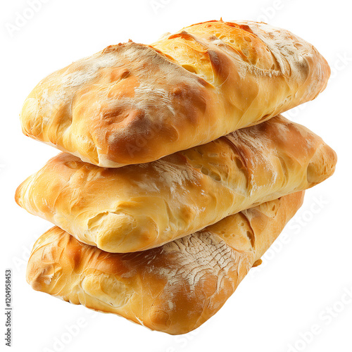 Ciabatta bread isolated on transparent background