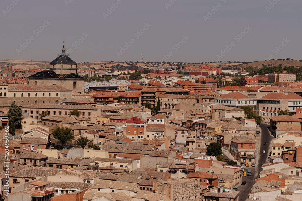 Fototapeta premium Panoramic view of a historic city landscape.