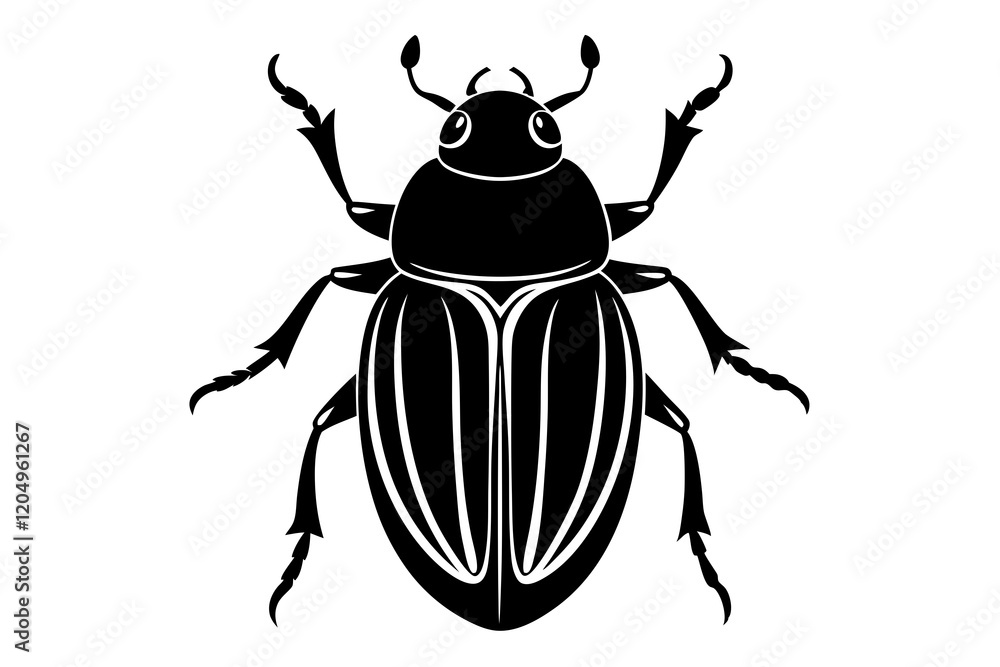 beetle silhouette vector white background beetle silhouette vector white background