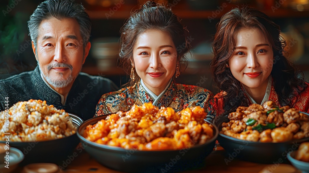 Family enjoys delicious meal together while celebrating special occasion at home in a warm and inviting atmosphere Family enjoys delicious meal together while celebrating special occasion at home in a warm and inviting atmosphere