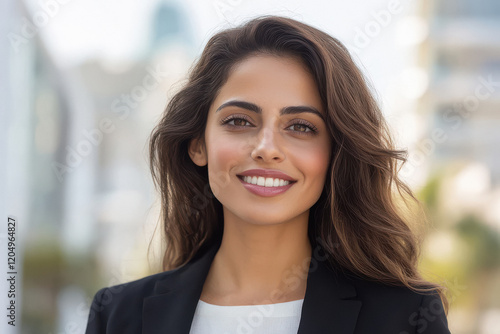 Young businesswoman standing confidently at out of office building Free Download Young businesswoman standing confidently at out of office building - GFXLoad