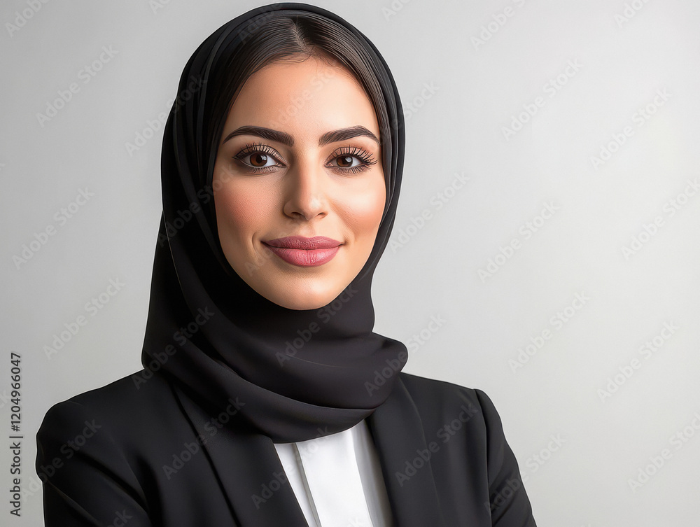 young muslim businesswoman standing confidently young muslim businesswoman standing confidently