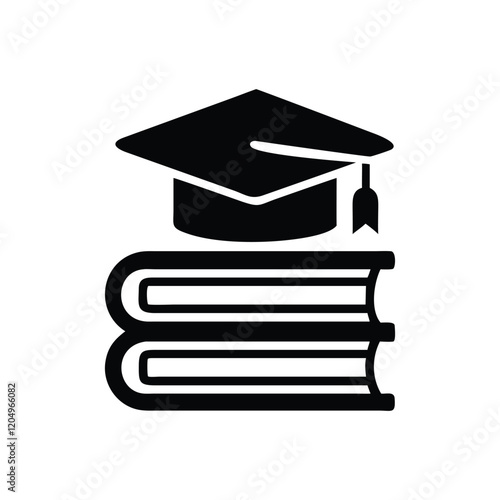 graduation cap and books