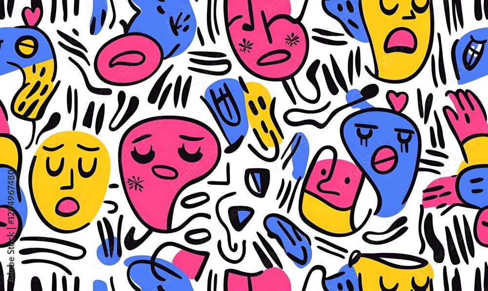 Joyful gathering of individuals playfully engaging with oversized, whimsical face-adorned circles, creating a vibrant and lively atmosphere. Joyful gathering of individuals playfully engaging with oversized, whimsical face-adorned circles, creating a vibrant and lively atmosphere.