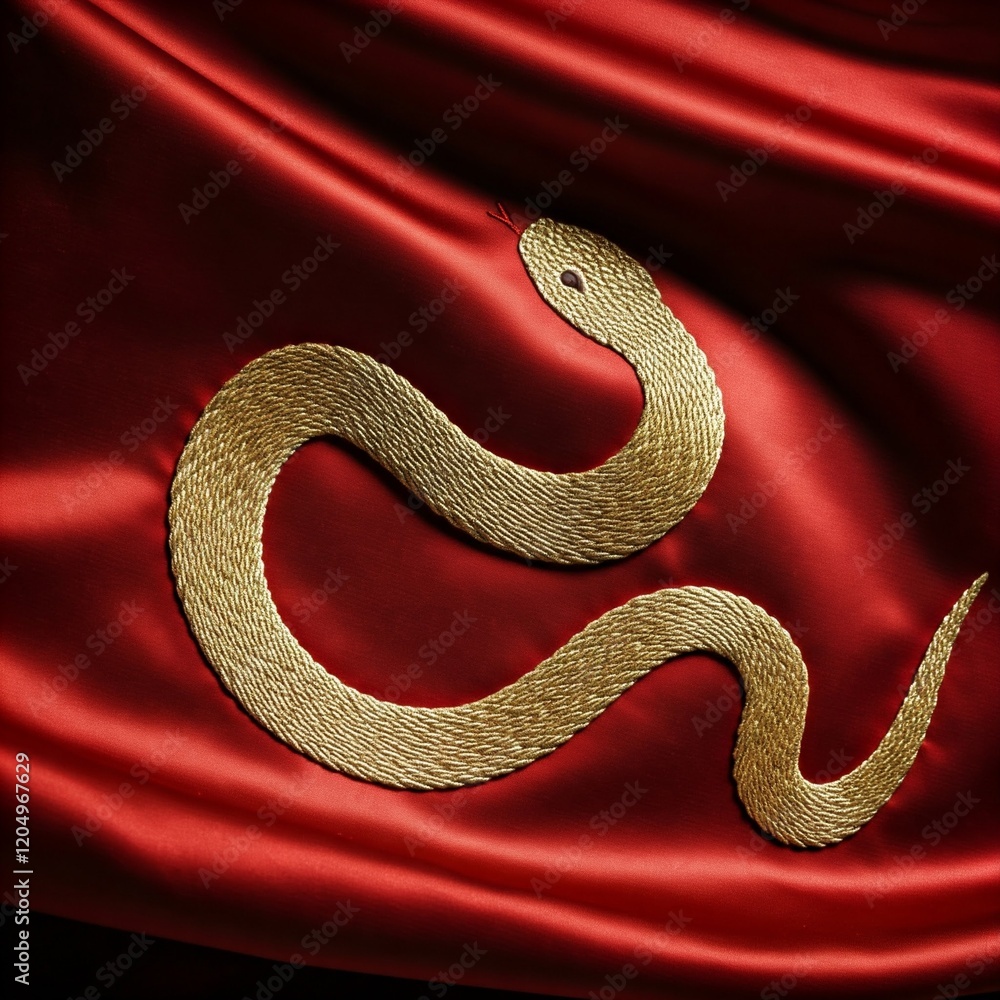 Fototapeta premium red snake on a red