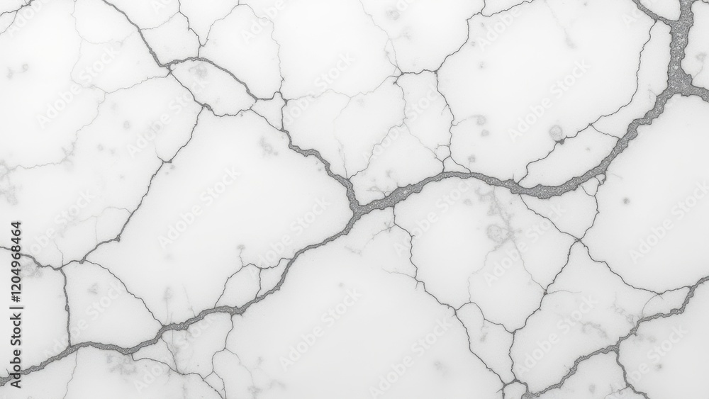A mesmerizing close-up of pristine white marble, etched with intricate gray fissures varying in dimension and contour, adorned by delicate white specks A mesmerizing close-up of pristine white marble, etched with intricate gray fissures varying in dimension and contour, adorned by delicate white specks