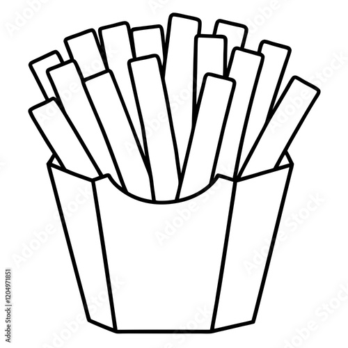 Elegant French Fries Linework