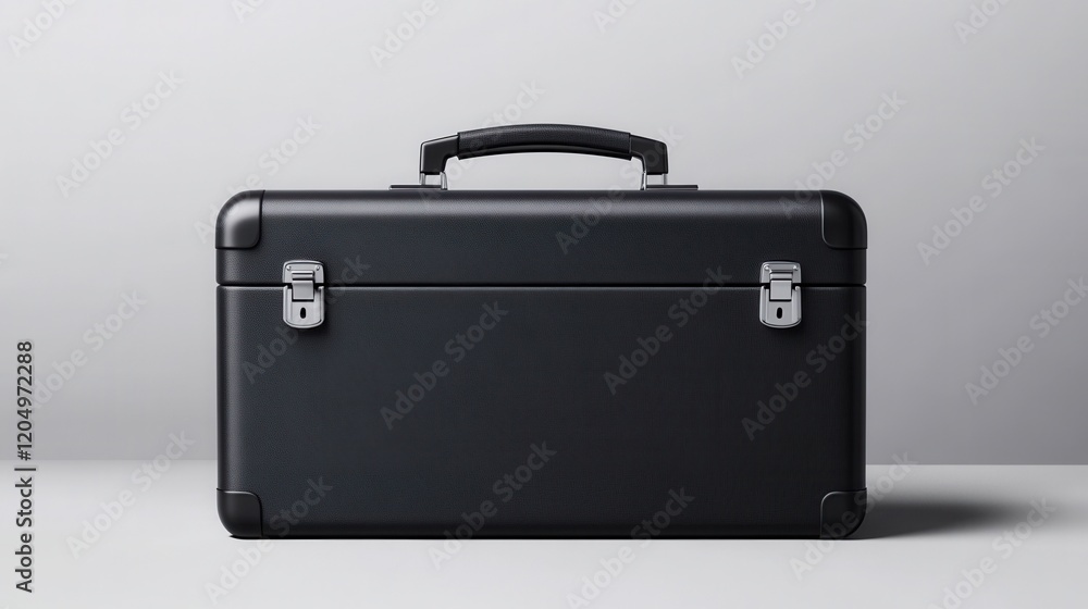 Sleek Black Hard Case with Silver Latches for Professional Gear and Equipment Storage Sleek Black Hard Case with Silver Latches for Professional Gear and Equipment Storage