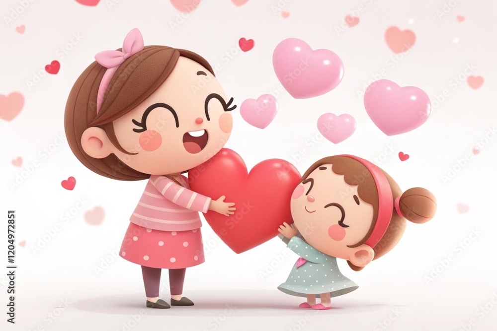 Loving Embrace Cheerful Hearts Valentine's Day Illustration Heartwarming Romance. Loving Embrace Cheerful Hearts Valentine's Day Illustration Heartwarming Romance.