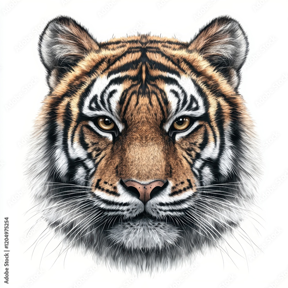 Fototapeta premium Majestic Tiger Portrait Intense Gaze of a Bengal Tiger