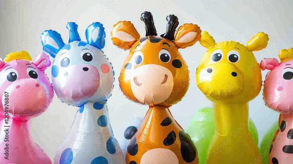 Obraz premium Balloons shaped like animals, perfect for kidsâ€™ birthday parties or fun themes 