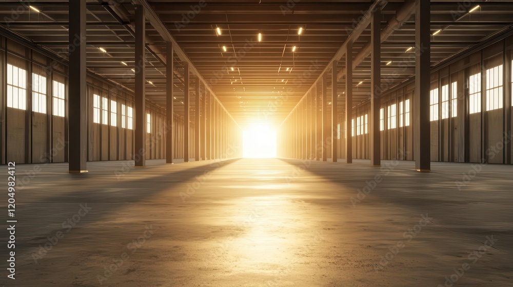 Cargo warehouse with automated conveyor systems, seamless freight handling, efficient logistics infrastructure Cargo warehouse with automated conveyor systems, seamless freight handling, efficient logistics infrastructure