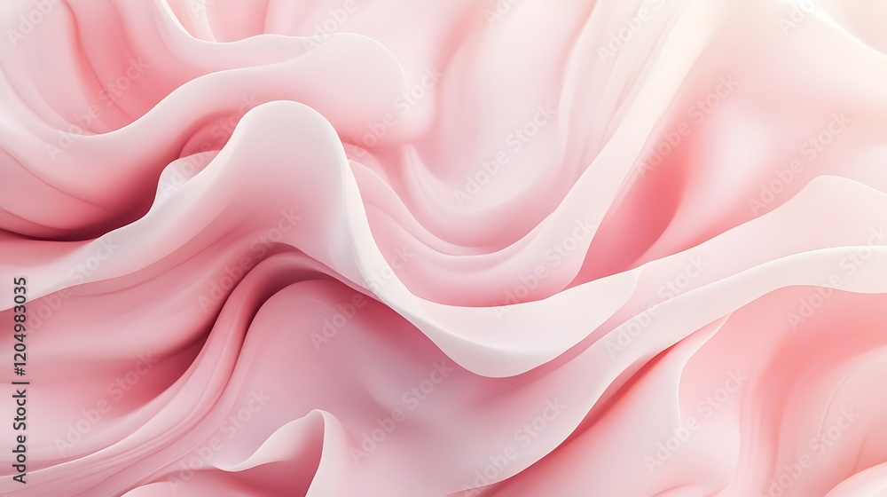 Obraz premium Abstract Pink Waves Soft Fluid Design