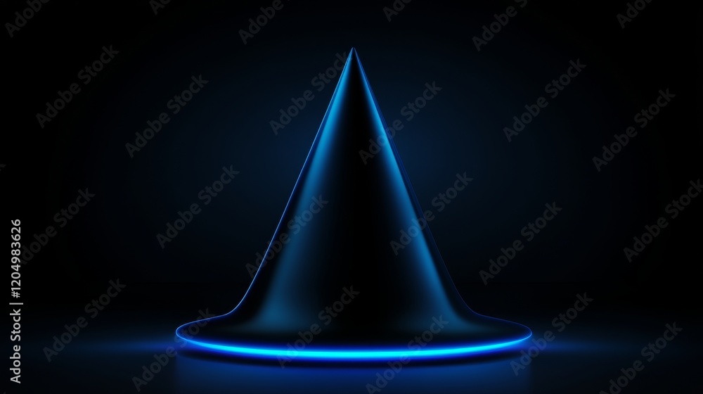 Fototapeta premium Illuminated Dark Cone Abstract 3D Render