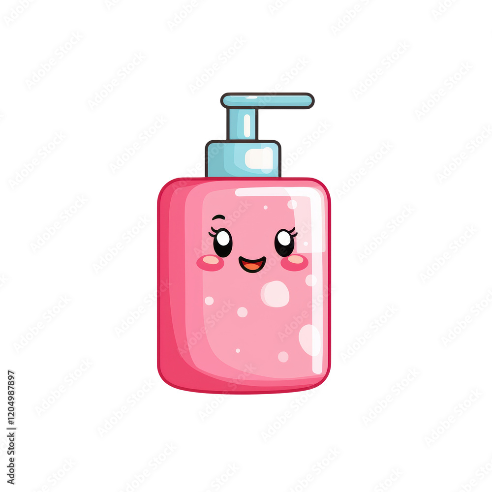 Cute Kawaii Pink Soap Dispenser Illustration Design Cute Kawaii Pink Soap Dispenser Illustration Design