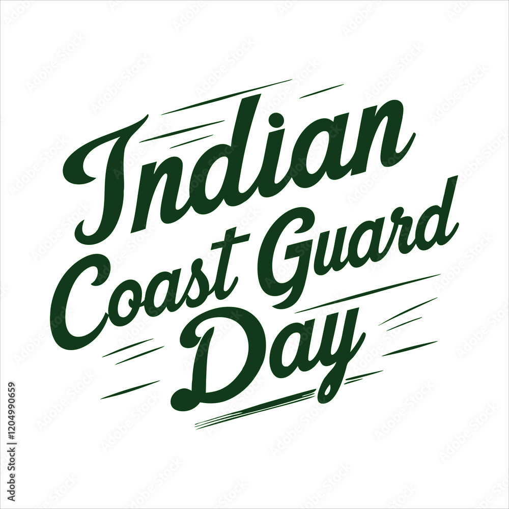 Obraz premium A bold, vintage-style graphic design celebrating Indian Coast Guard Day.