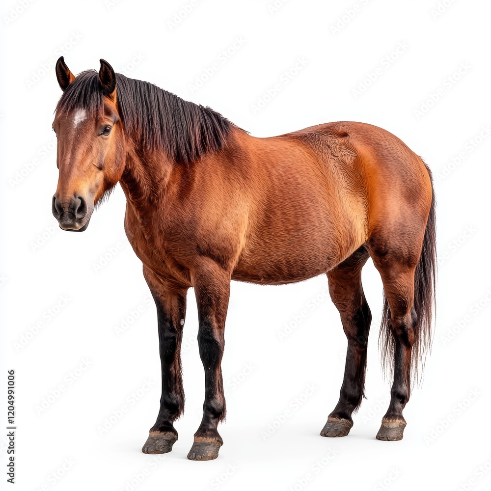 Obraz premium Chestnut Horse Isolated on White Background
