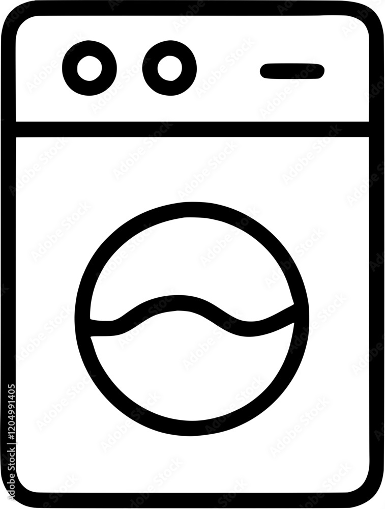 washing machine in outline icon style, homes and Residences theme. washing machine in outline icon style, homes and Residences theme.