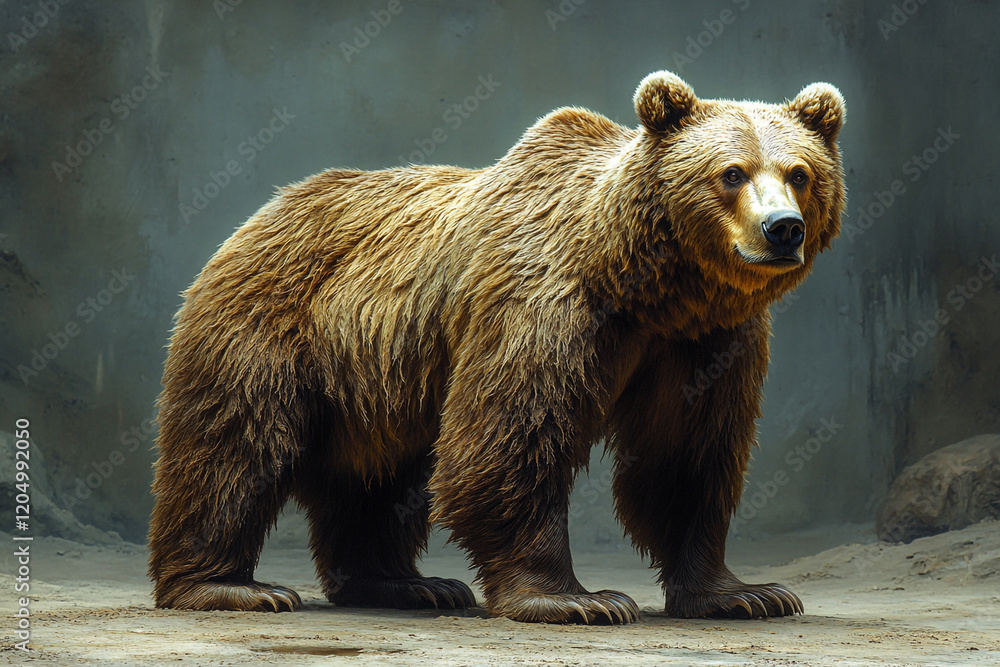 Obraz premium Majestic Brown Bear Stands Tall In Its Habitat