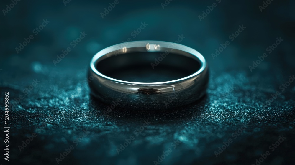 Elegant and Simple Silver Ring on Dark Textured Surface with Soft Lighting Effects Elegant and Simple Silver Ring on Dark Textured Surface with Soft Lighting Effects