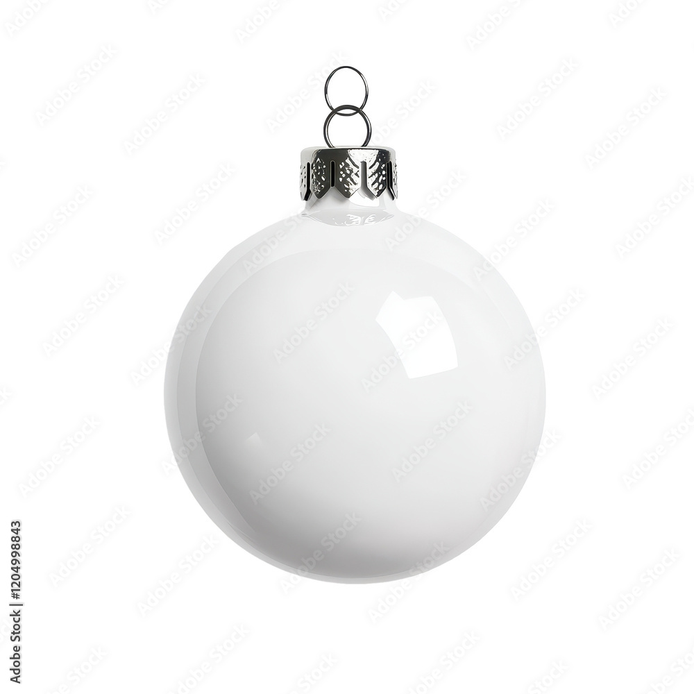 Elegant white Christmas ornament for decoration. transparent background Elegant white Christmas ornament for decoration. transparent background