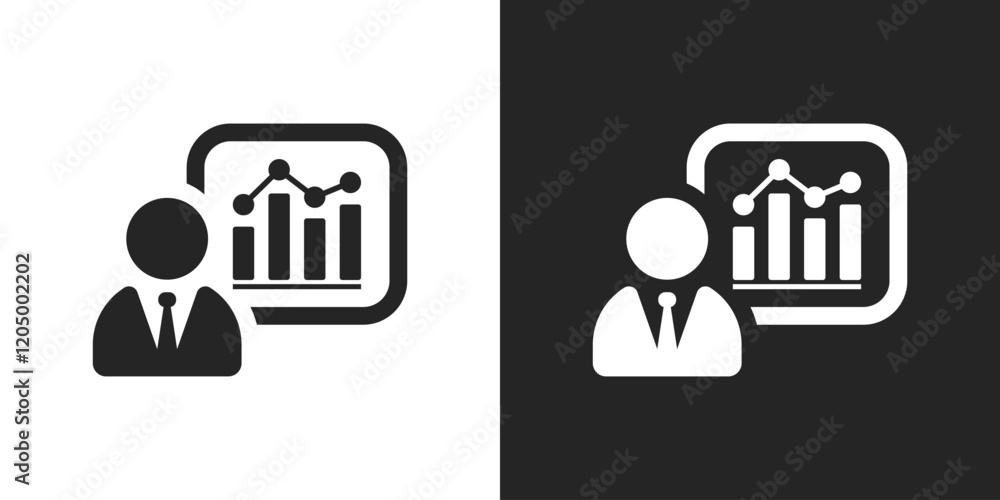 Data analyst sign black and white icon vector design Data analyst sign black and white icon vector design