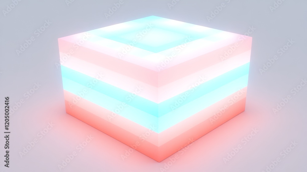 Illuminated Layered Cube Abstract Digital Art Illuminated Layered Cube Abstract Digital Art