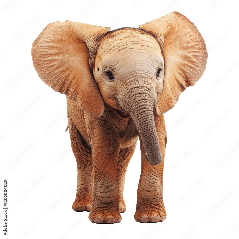 Fototapeta premium Big elephant looking isolated on white