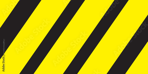 Warning safety yellow black diagonal stripes line caution hazard danger road sign symbol.