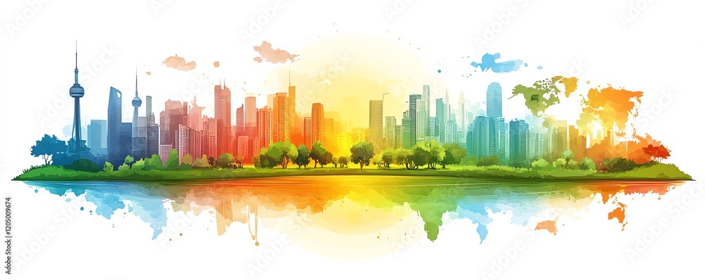 Obraz premium Developing sustainable development goals for the environment, saving the planet, environmental technology, World Earth Day, ecofriendly solutions