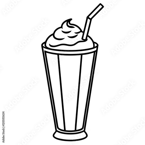 Elegant Milkshake Vector Drawing