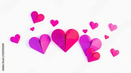 A delicate pink paper heart illustration with intricate swirling patterns, a perfect romantic symbol for Valentine's Day cards and wedding decorations