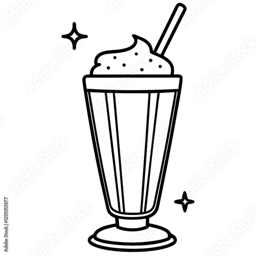 Elegant Milkshake Vector Drawing