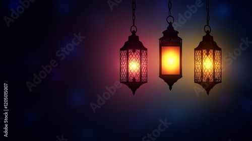 Wallpaper Mural Illuminated Ramadan Lanterns Hanging Decoratively Torontodigital.ca