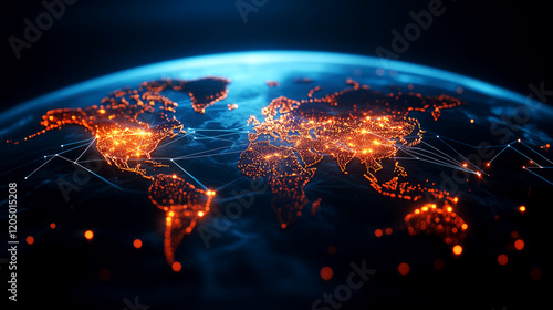 Global economic impact of inflation on financial markets detailed analysis digital visualization nighttime viewpoint data-driven insights