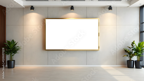 Blank Billboard Mockup on the Wall office or fabric. Generative AI photo