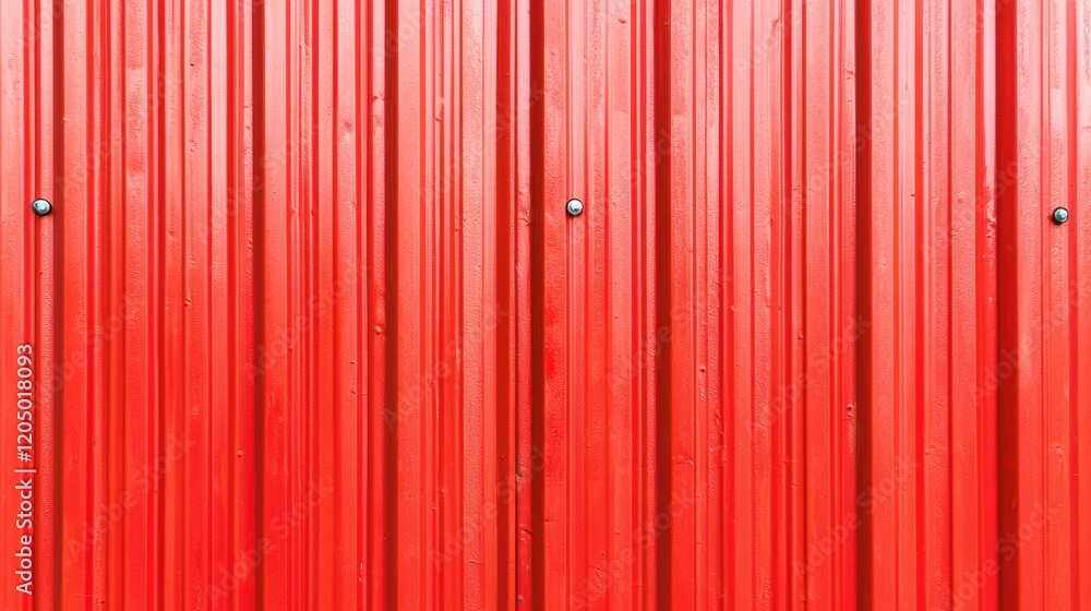 Bright Red Vertical Wall with Metal Fasteners and Textured Surface Bright Red Vertical Wall with Metal Fasteners and Textured Surface