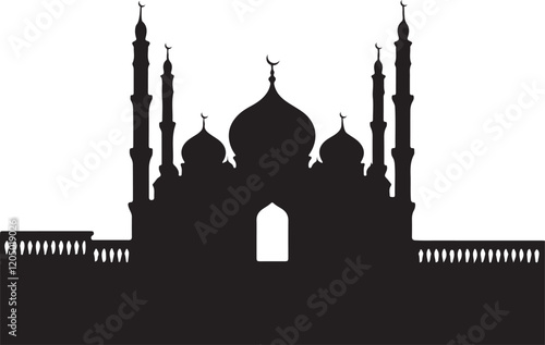 Islam mosque vector on white background.