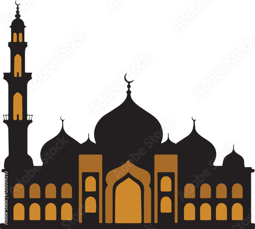 Islam mosque vector on white background.