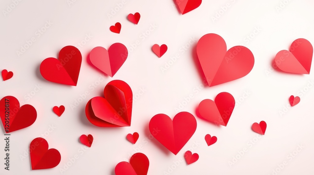 Seamless vector pattern of red hearts on white background, perfect for Valentine's Day cards, romantic decorations, and passionate designs Seamless vector pattern of red hearts on white background, perfect for Valentine's Day cards, romantic decorations, and passionate designs