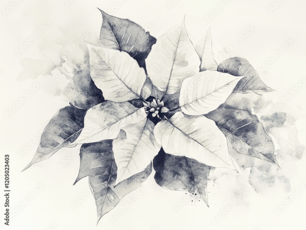 Fototapeta premium Poinsettia drawing