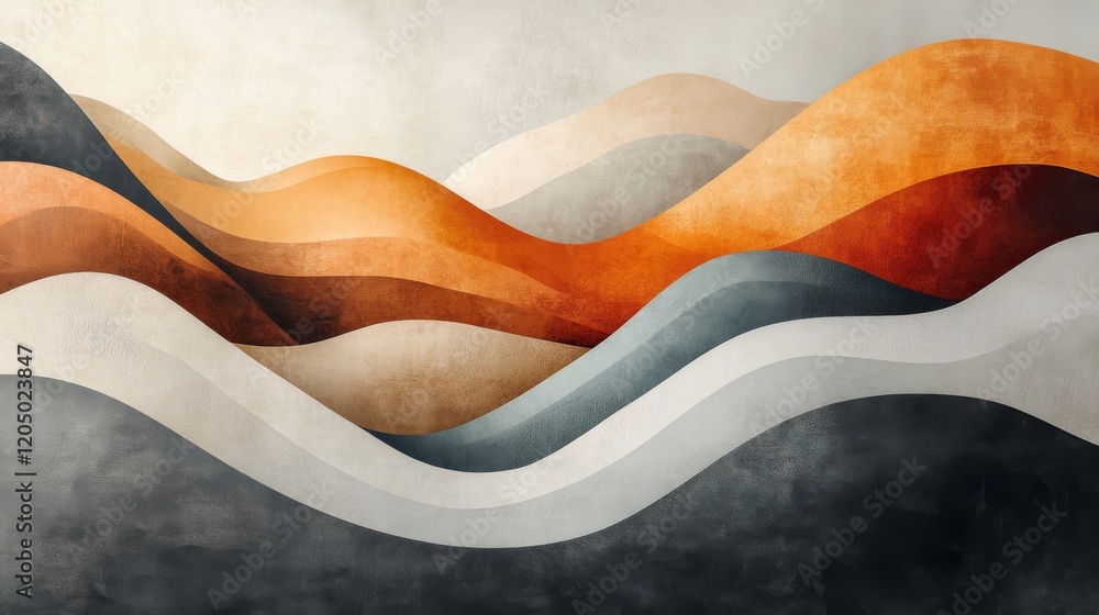 Obraz premium Abstract Waves of Earthy Tones in a Modern Art Style